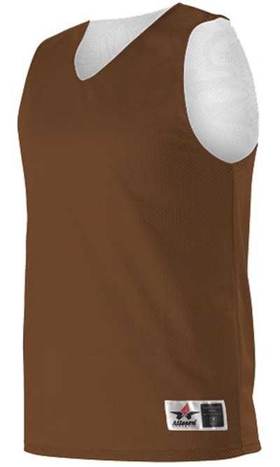Alleson Athletic 560RY Youth Reversible Mesh Tank - Brown White - HIT a Double - 1