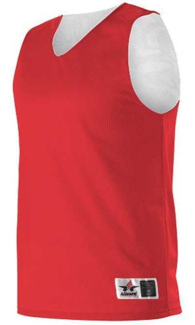 Alleson Athletic 560RY Youth Reversible Mesh Tank - Scarlet White - HIT a Double - 1