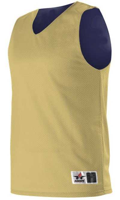 Alleson Athletic 560RY Youth Reversible Mesh Tank - Vegas Gold Navy - HIT a Double - 1