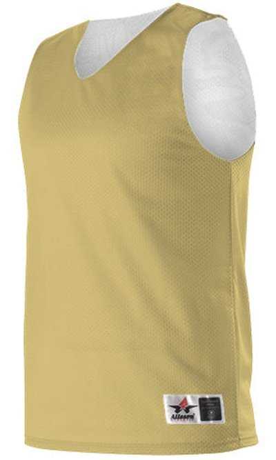 Alleson Athletic 560RY Youth Reversible Mesh Tank - Vegas Gold White - HIT a Double - 1