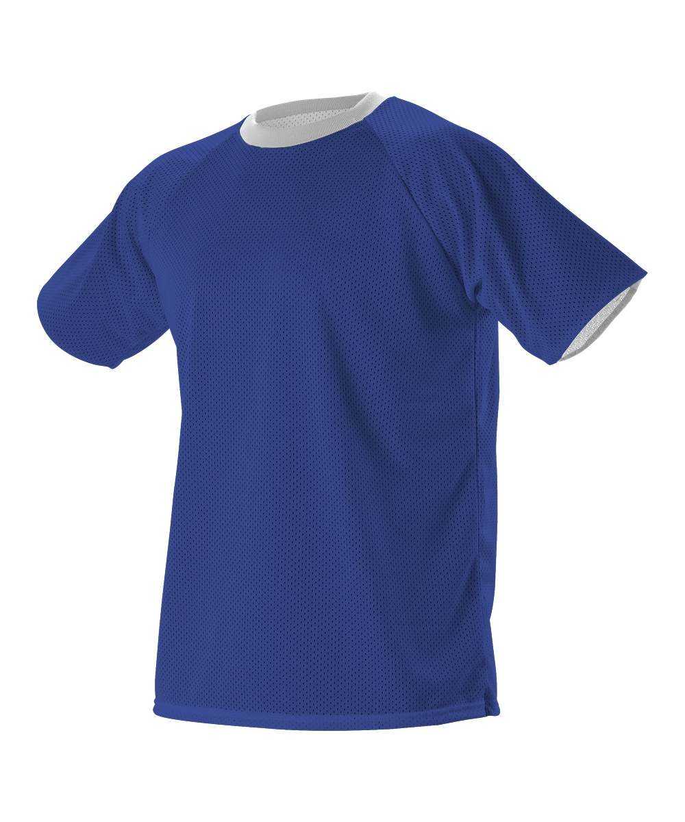 Alleson Athletic 56REVY Youth Extreme Mesh Reversible Jersey - Royal White - HIT a Double - 1