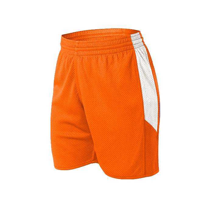 Alleson Athletic 589PSPW Womens Single Ply Reversible Short - Burnt Orange White - HIT a Double - 1