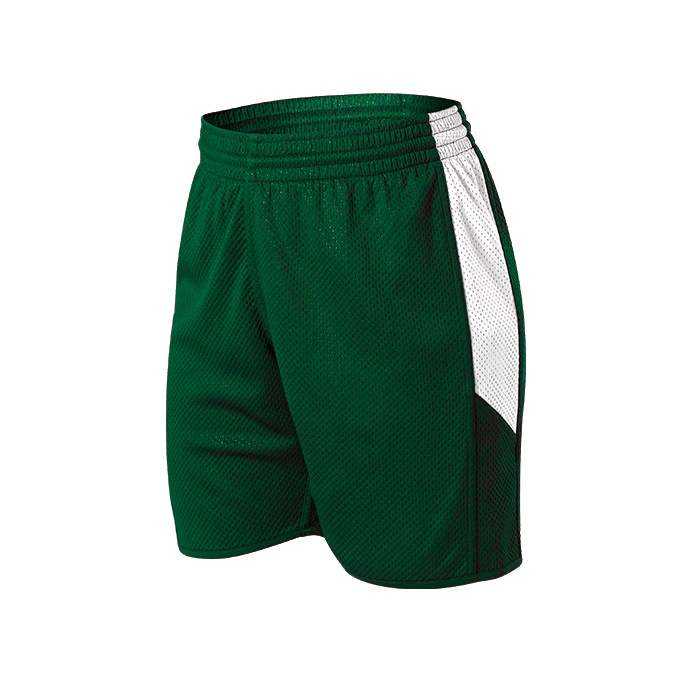 Alleson Athletic 589PSPW Womens Single Ply Reversible Short - Forest White - HIT a Double - 1