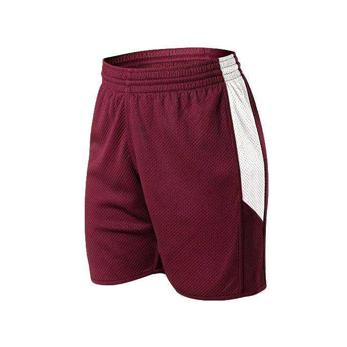 Alleson Athletic 589PSPW Womens Single Ply Reversible Short - Light Maroon White - HIT a Double - 1