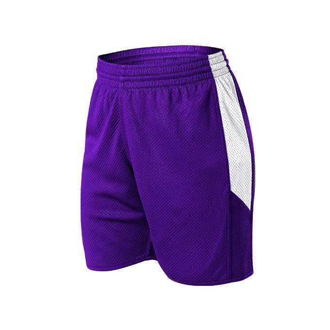 Alleson Athletic 589PSPW Womens Single Ply Reversible Short - Purple White - HIT a Double - 1