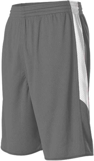 Alleson Athletic 589PSPY Youth Single Ply Reversible Short - Charcoal White - HIT a Double - 1