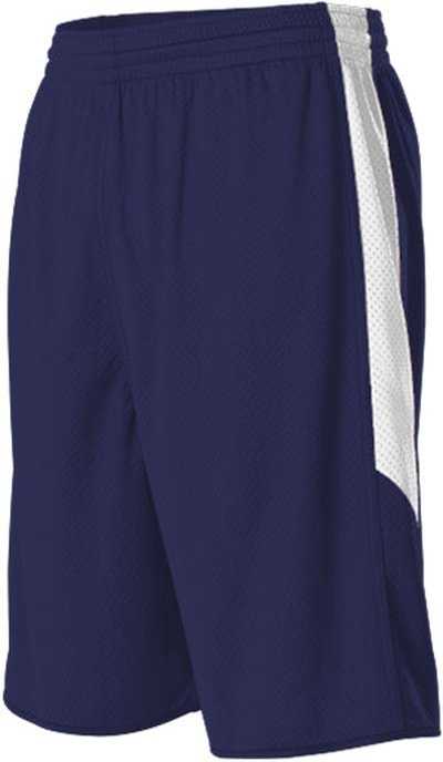 Alleson Athletic 589PSPY Youth Single Ply Reversible Short - Navy White - HIT a Double - 1
