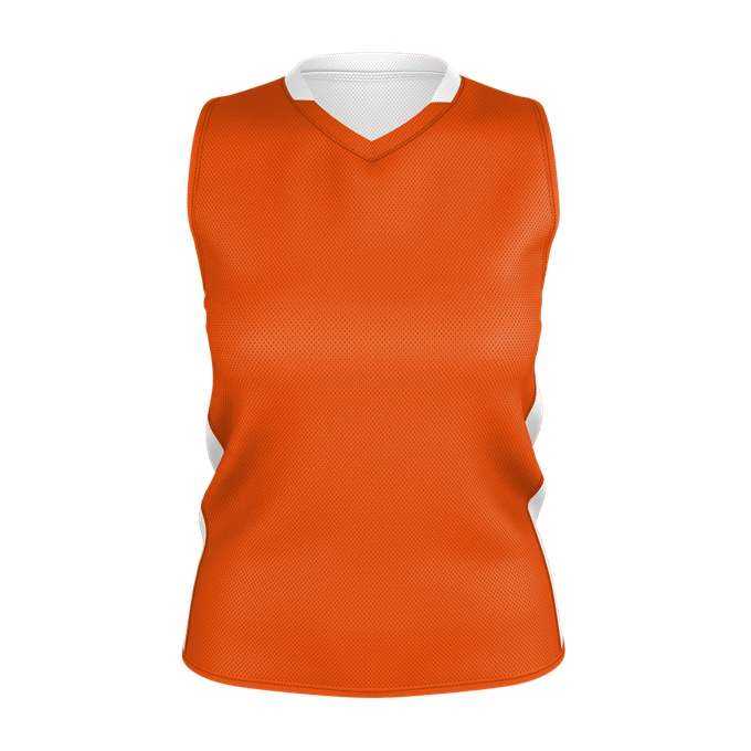 Alleson Athletic 589RSPW Womens Single Ply Reversible Jersey - Burnt Orange White - HIT a Double - 1