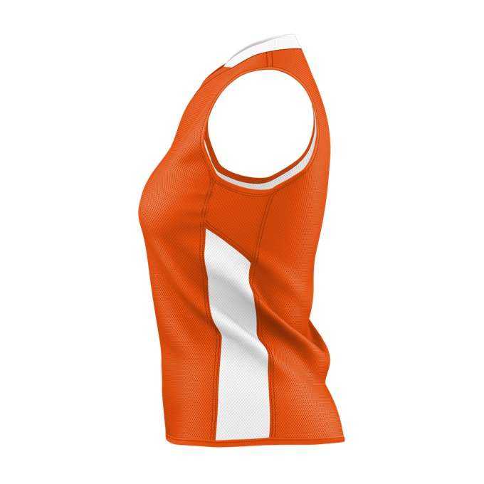 Alleson Athletic 589RSPW Womens Single Ply Reversible Jersey - Burnt Orange White - HIT a Double - 1