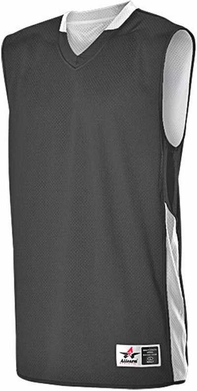 Alleson Athletic 589RSPY Youth Single Ply Reversible Jersey - Black White - HIT a Double - 1