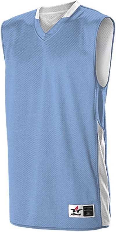 Alleson Athletic 589RSPY Youth Single Ply Reversible Jersey - Columbia Blue White - HIT a Double - 1