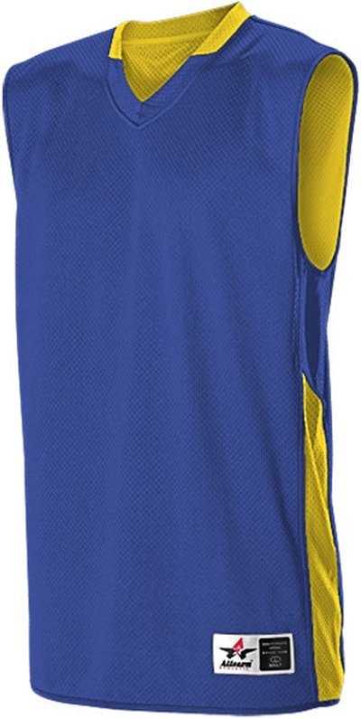 Alleson Athletic 589RSPY Youth Single Ply Reversible Jersey - Royal Light Gold - HIT a Double - 1