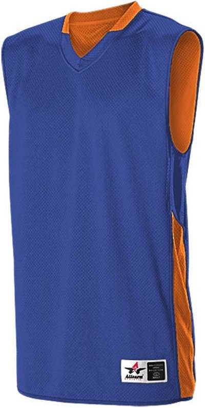 Alleson Athletic 589RSPY Youth Single Ply Reversible Jersey - Royal Orange - HIT a Double - 1
