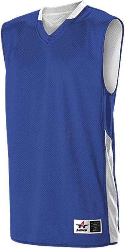 Alleson Athletic 589RSPY Youth Single Ply Reversible Jersey - Royal White - HIT a Double - 1