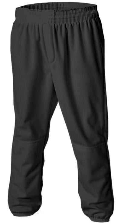 Alleson Athletic 604PDK2 Adult Pull Up Baseball Pant - Black - HIT a Double - 1
