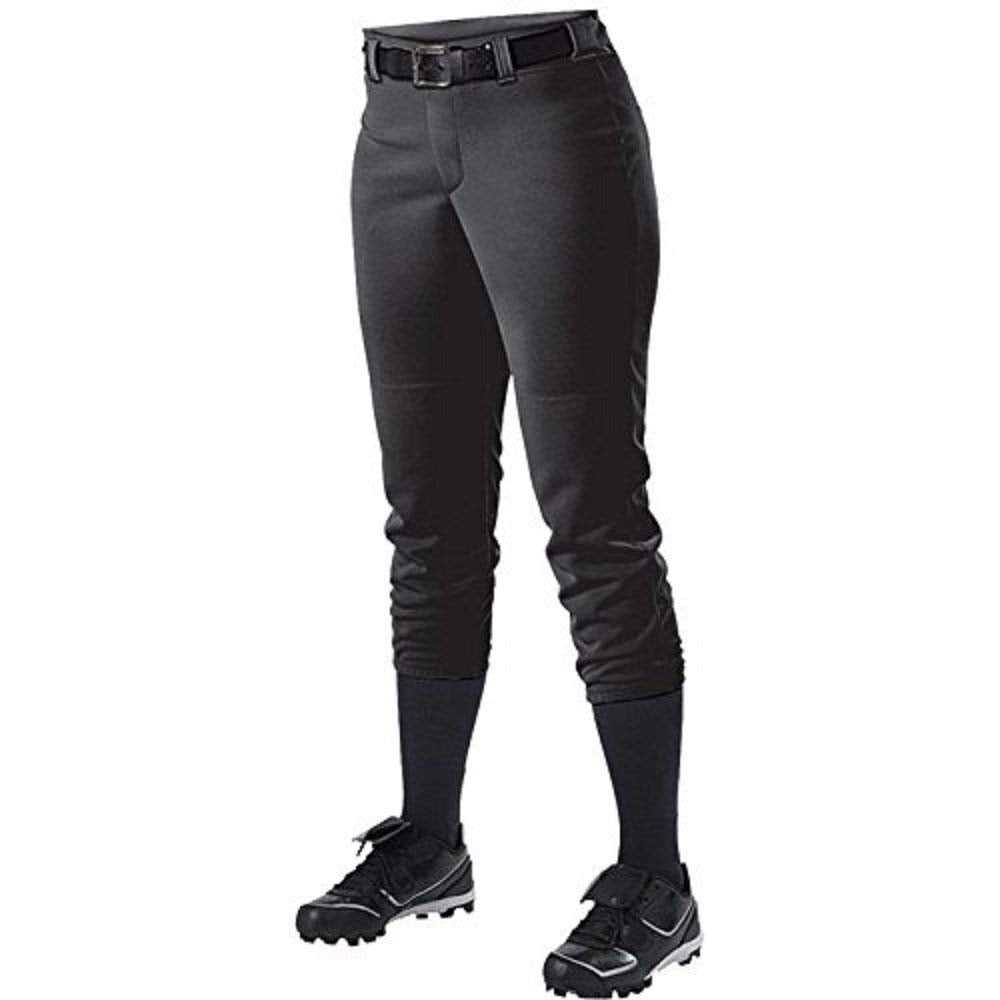 Alleson Athletic 605PBWY Girl&#39;s Fastpitch Pant - Black - HIT a Double - 1