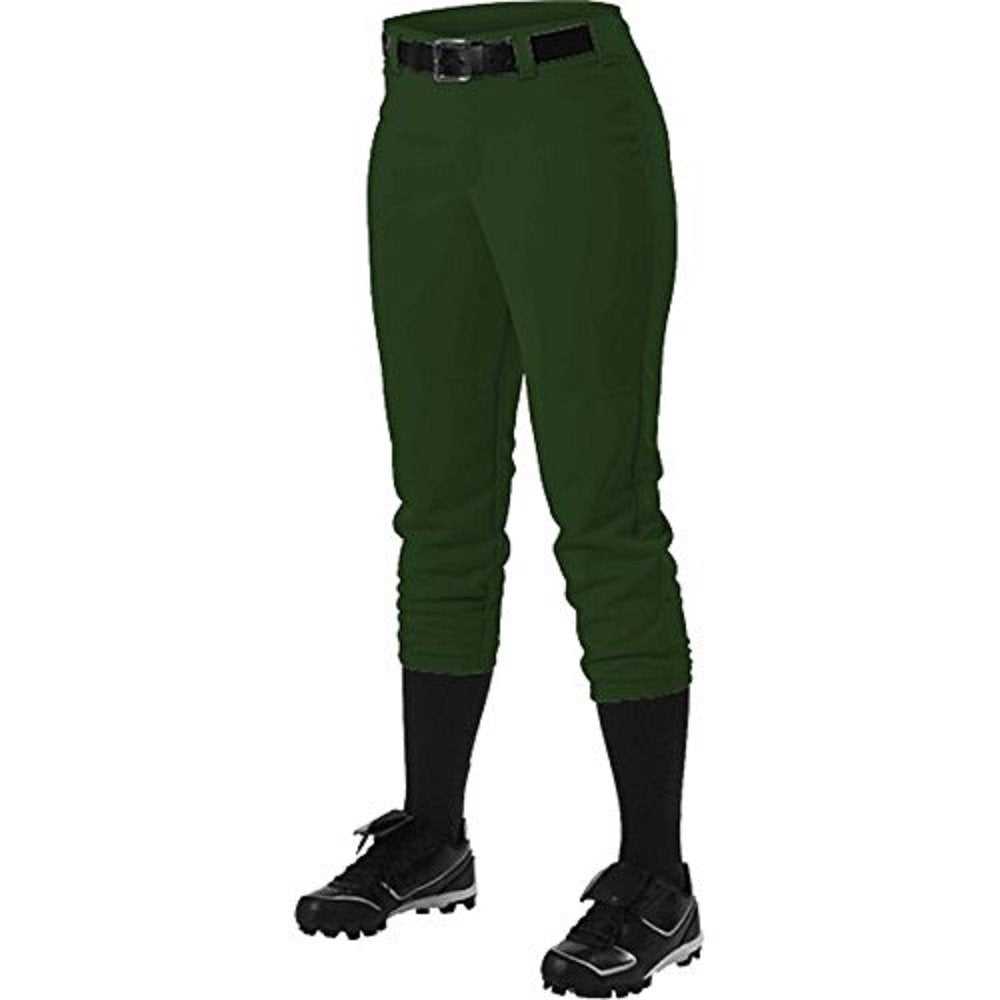 Alleson Athletic 605PBWY Girl&#39;s Fastpitch Pant - Forest - HIT a Double - 1