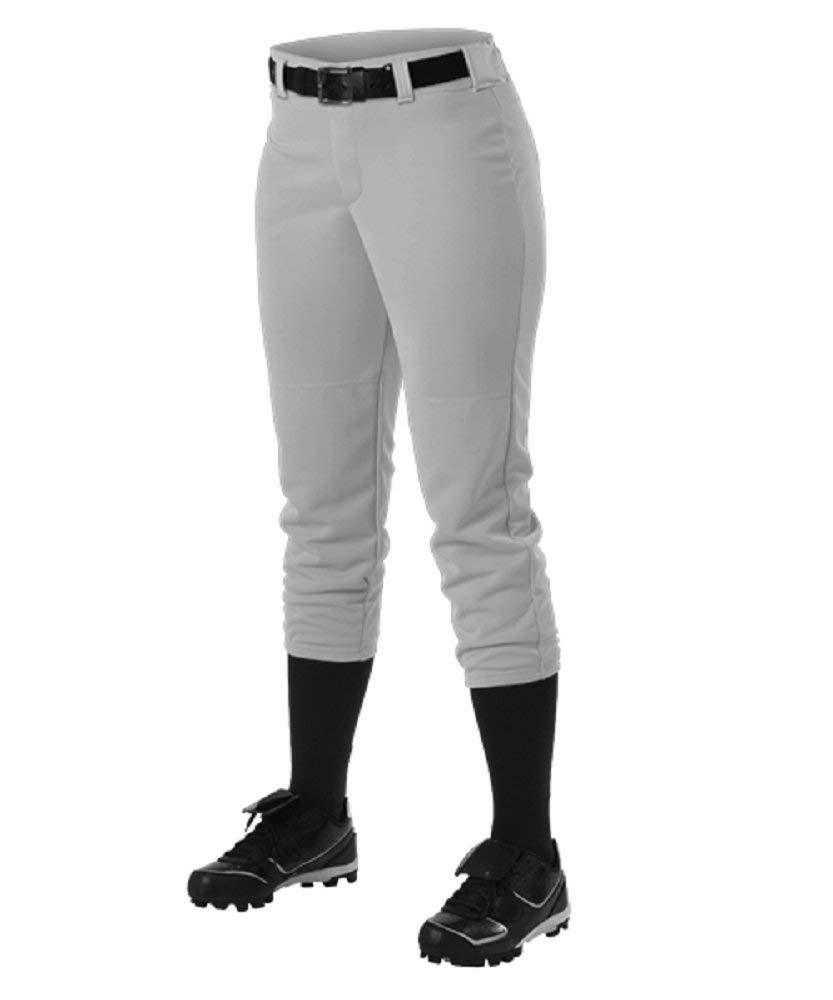 Alleson Athletic 605PBWY Girl&#39;s Fastpitch Pant - Gray - HIT a Double - 1