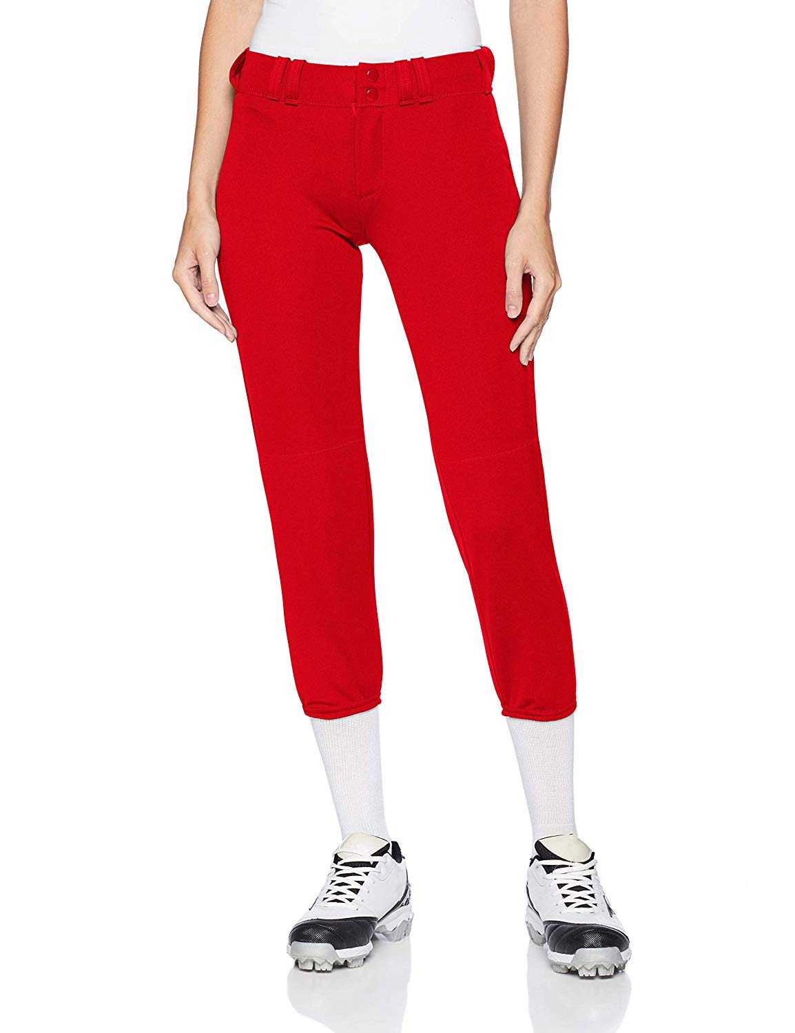 Alleson Athletic 605PBWY Girl&#39;s Fastpitch Pant - Scarlet - HIT a Double - 1