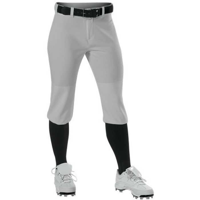 Alleson Athletic 605PKNG Girl&#39;s Fastpitch Knicker Pant - Gray - HIT a Double - 1