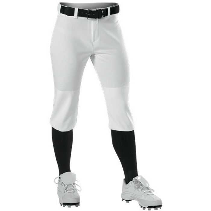 Alleson Athletic 605PKNW Women's Fastpitch Knicker Pant - White - HIT a Double - 1