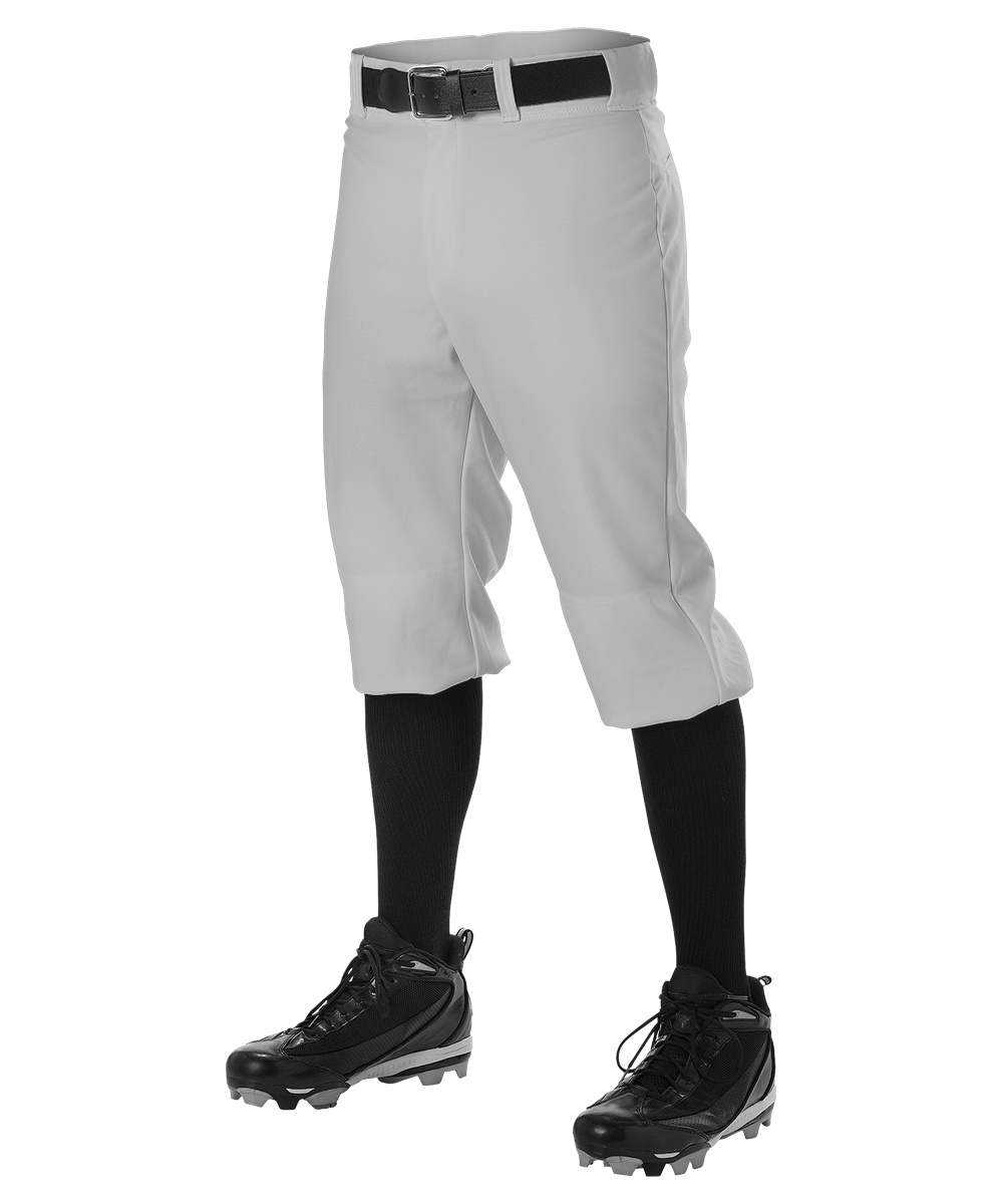 Alleson Athletic 605PKNY Youth Baseball Knicker Pant - Gray - HIT a Double - 1