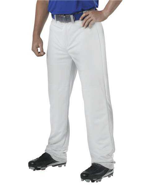 Alleson Athletic 605WAPY Youth Adjustable Inseam Baseball Pant - White - HIT a Double - 1