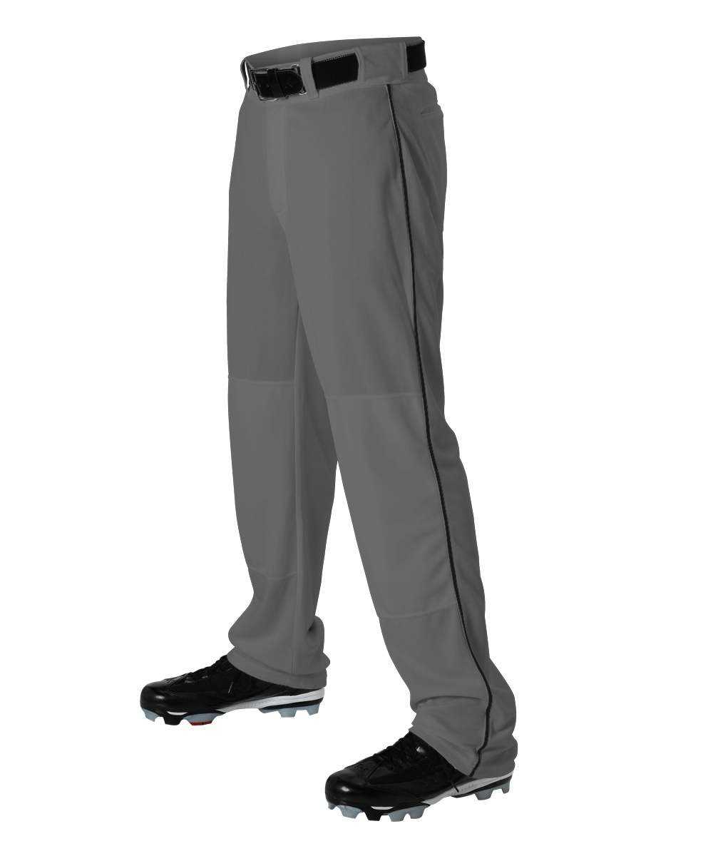 Alleson Athletic 605WLBY Youth Baseball Pant with Braid - Charcoal Black - HIT a Double - 1