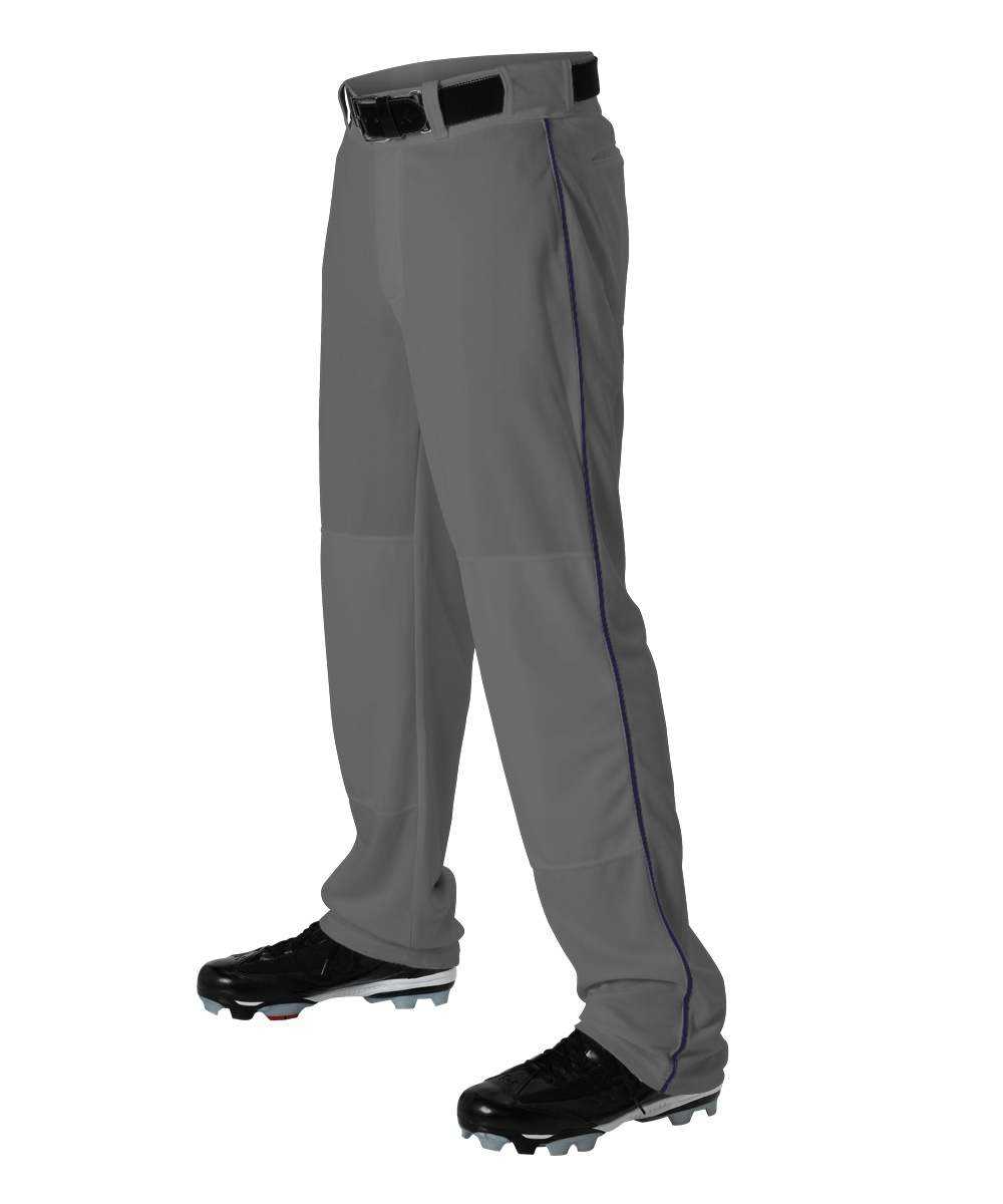 Alleson Athletic 605WLBY Youth Baseball Pant with Braid - Charcoal Navy - HIT a Double - 1