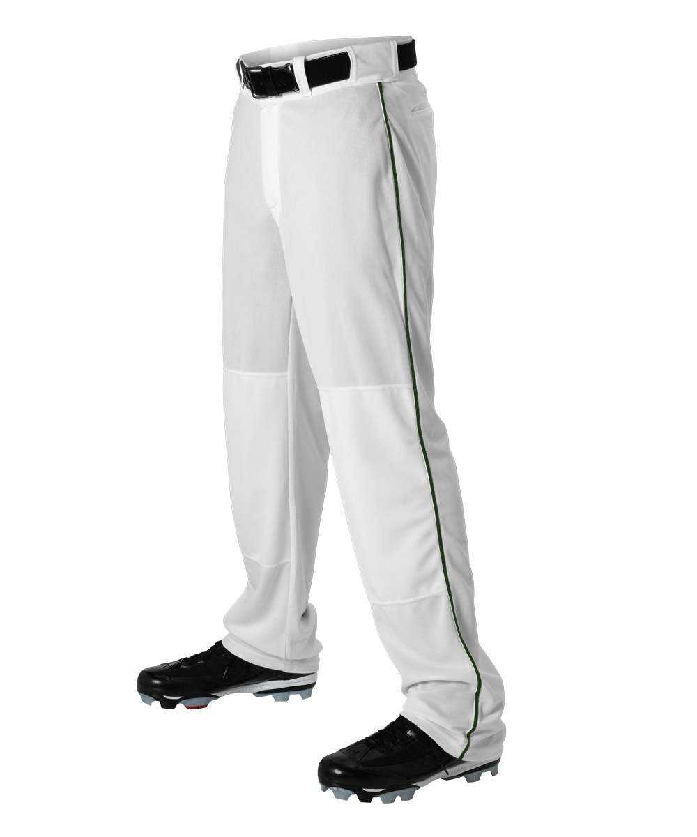 Alleson Athletic 605WLBY Youth Baseball Pant with Braid - White Forest - HIT a Double - 1