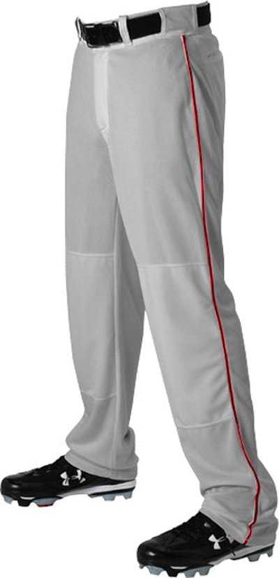 Alleson Athletic 605WLB Adult Baseball Pant with Braid - Gray Scarlet - HIT a Double - 1