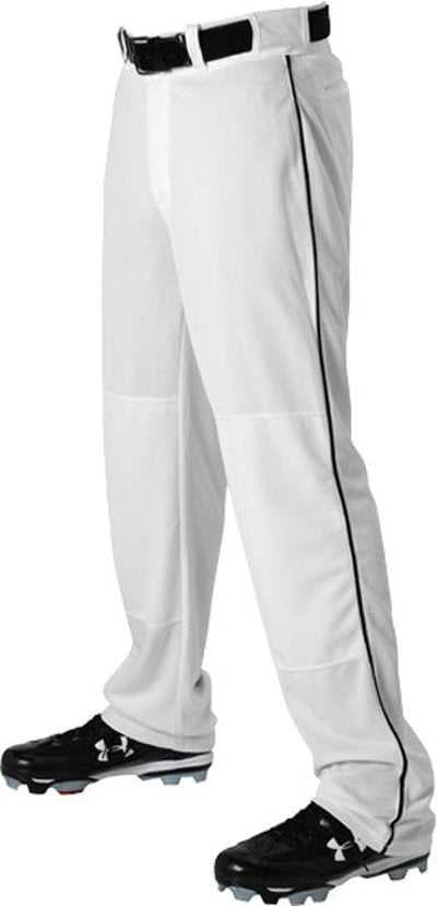Alleson Athletic 605WLB Adult Baseball Pant with Braid - White Black - HIT a Double - 1