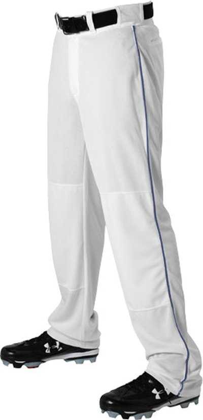 Alleson Athletic 605WLB Adult Baseball Pant with Braid - White Royal - HIT a Double - 1