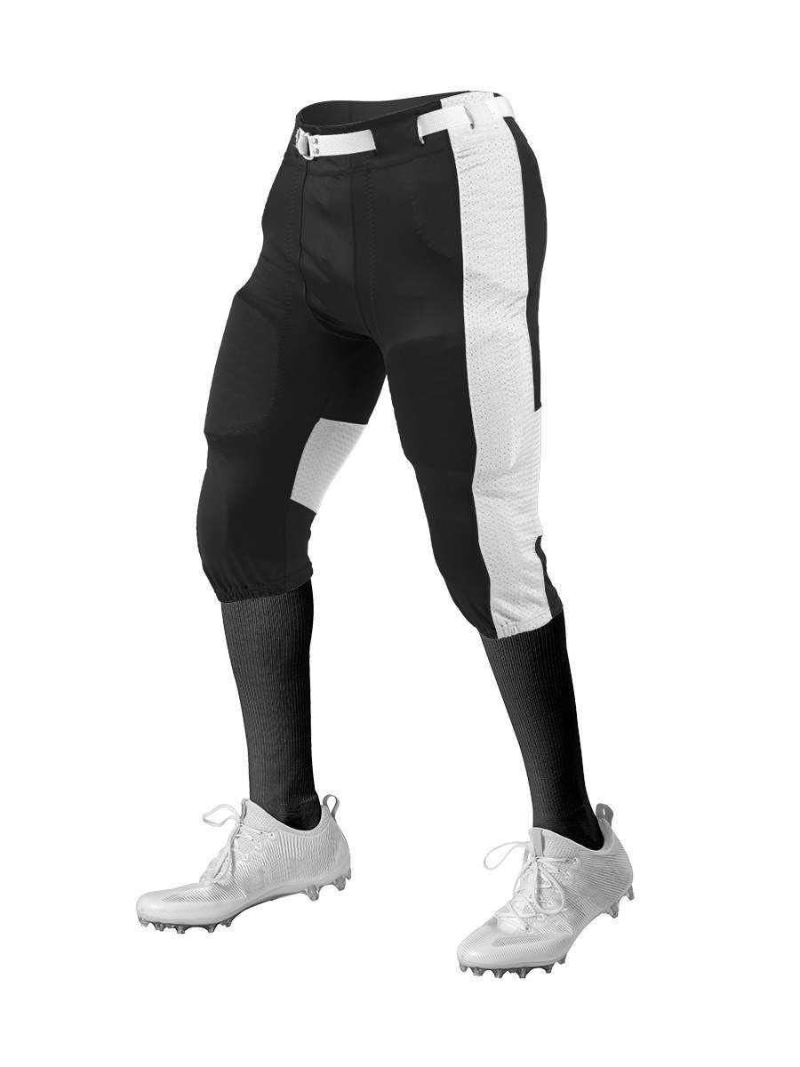 Alleson Athletic 650SLA Adult Press Football Pant Pads Not Included - Black White - HIT a Double - 1