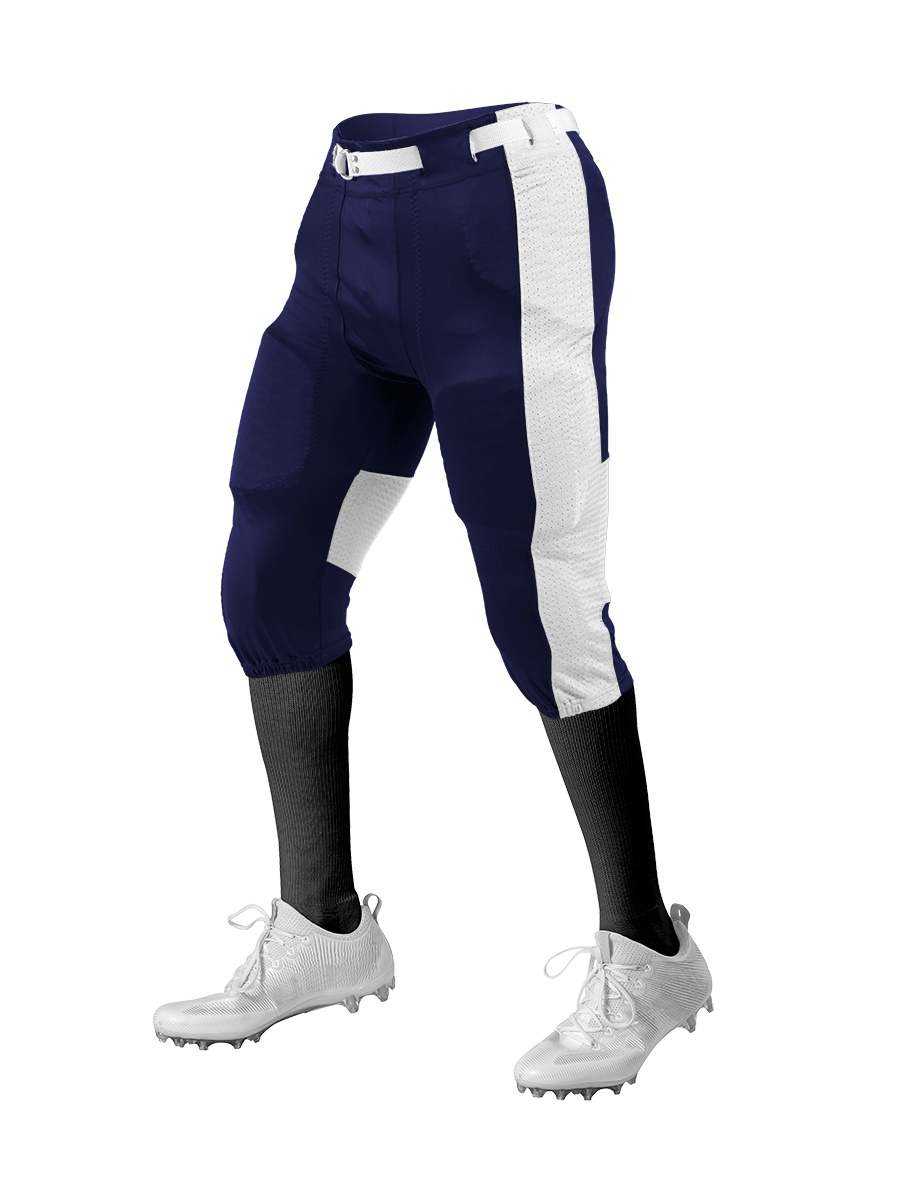 Alleson Athletic 650SLA Adult Press Football Pant Pads Not Included - Navy White - HIT a Double - 1