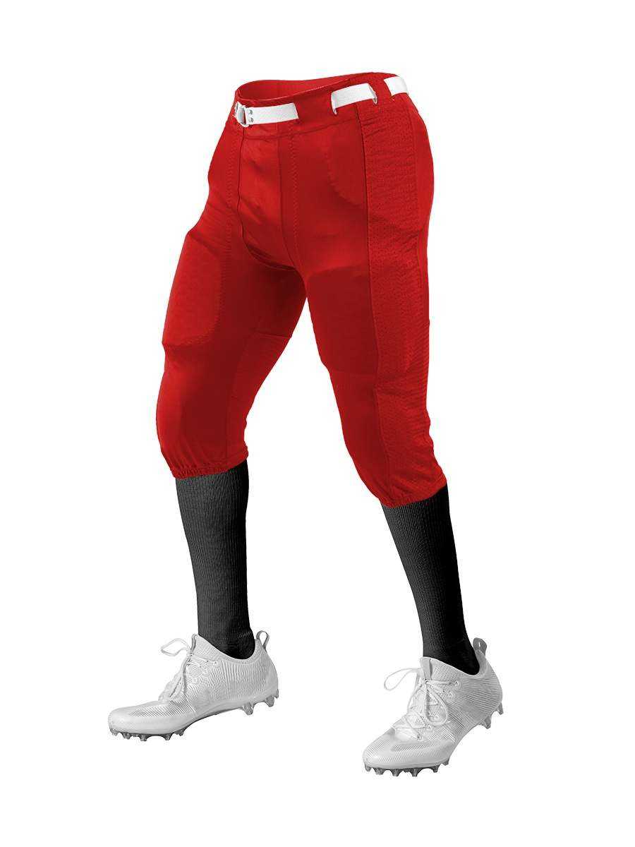 Alleson Athletic 650SLA Adult Press Football Pant Pads Not Included - Red Red - HIT a Double - 1