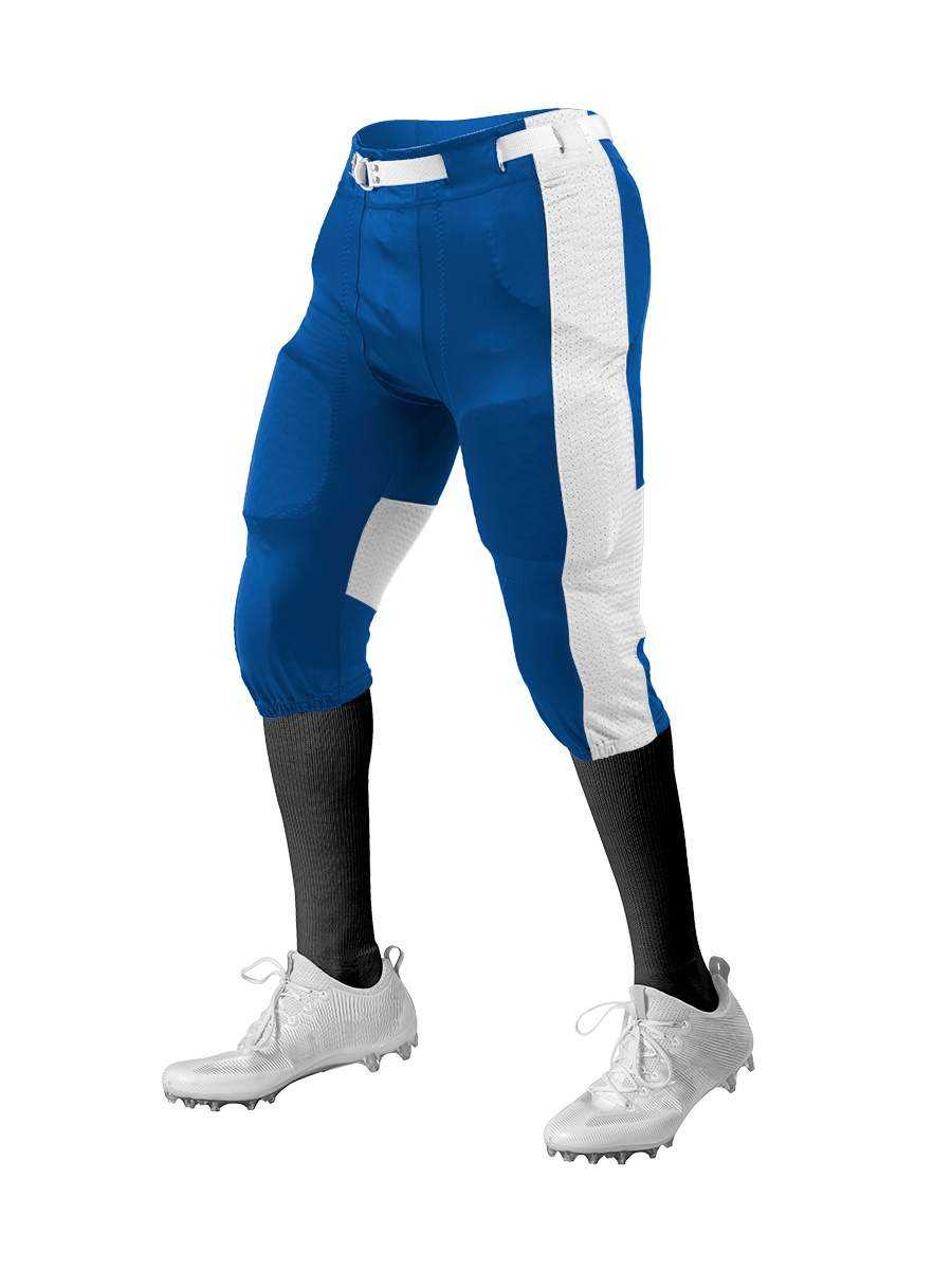 Alleson Athletic 650SLA Adult Press Football Pant Pads Not Included - Royal White - HIT a Double - 1