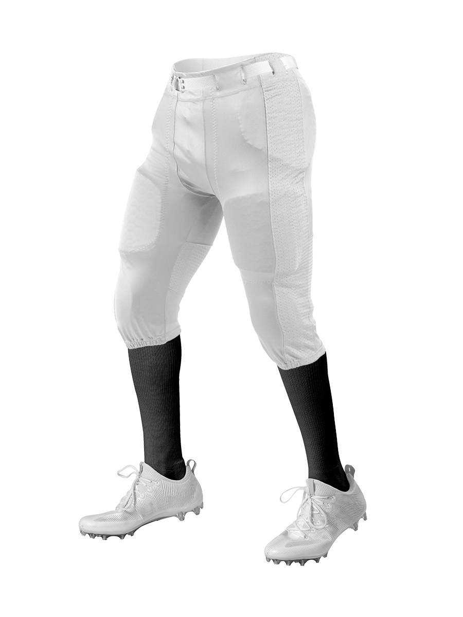 Alleson Athletic 650SLA Adult Press Football Pant Pads Not Included - White White - HIT a Double - 1