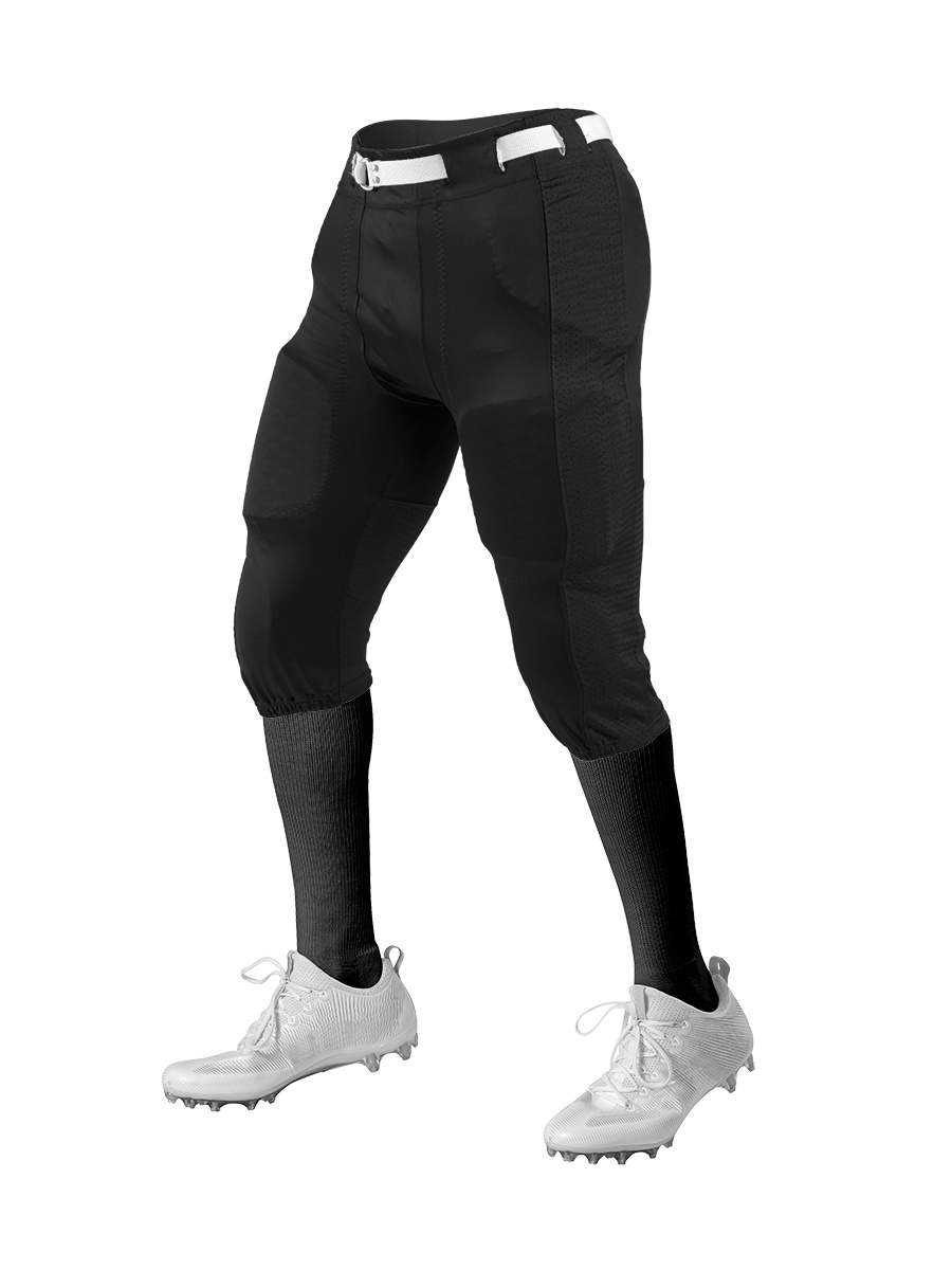 Alleson Athletic 650SLY Youth Press Football Pant Pads Not Included - Black Black - HIT a Double - 1