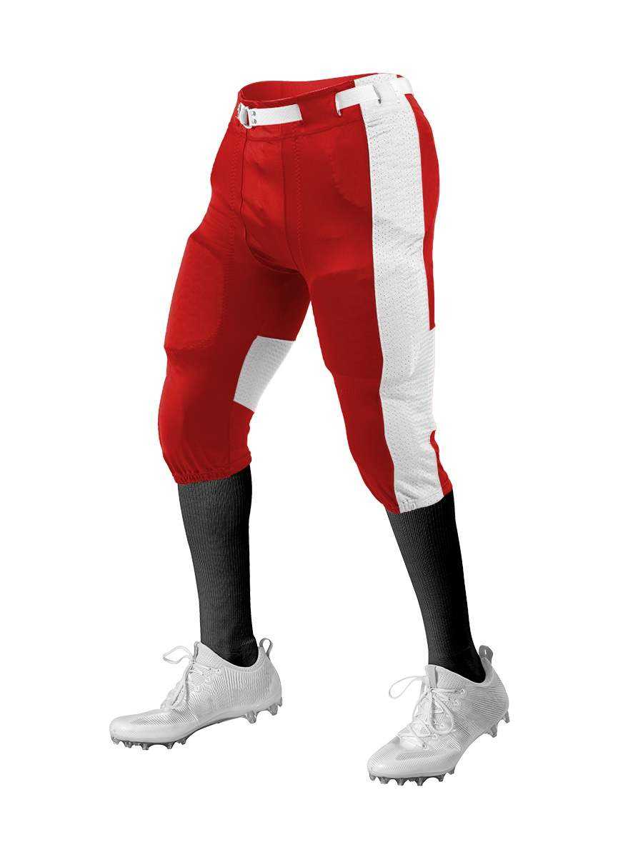 Alleson Athletic 650SLY Youth Press Football Pant Pads Not Included - Red White - HIT a Double - 1