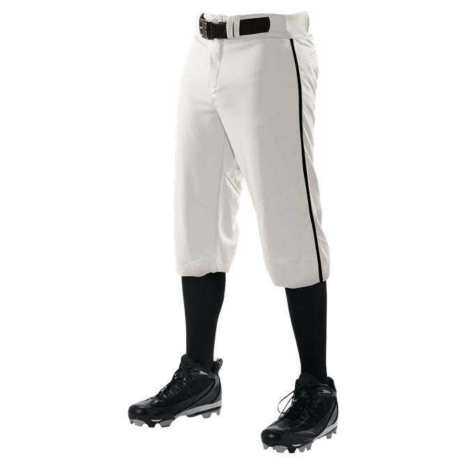 Alleson Athletic 655PKBY Youth Crush Knicker Braided Pant - White Black - HIT a Double - 1