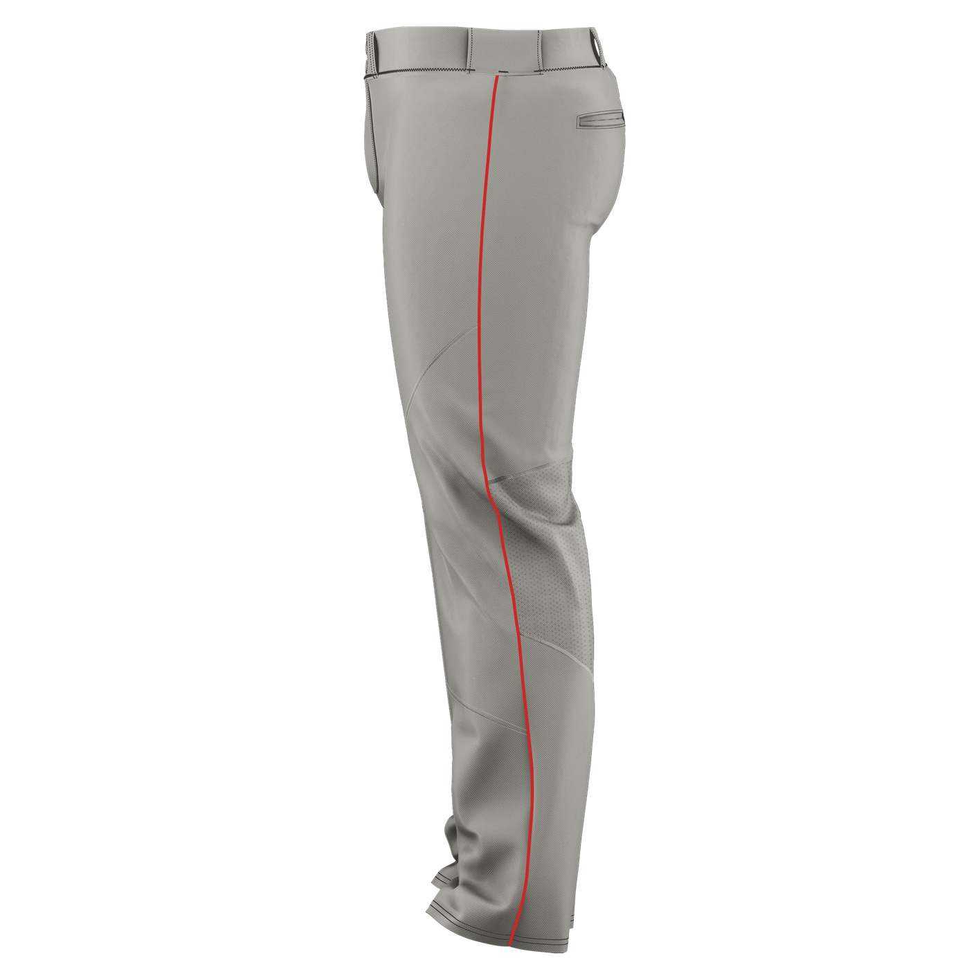 Alleson Athletic 655WLBY Youth Crush Premier Braided Baseball Pant - Grey Red - HIT a Double - 1