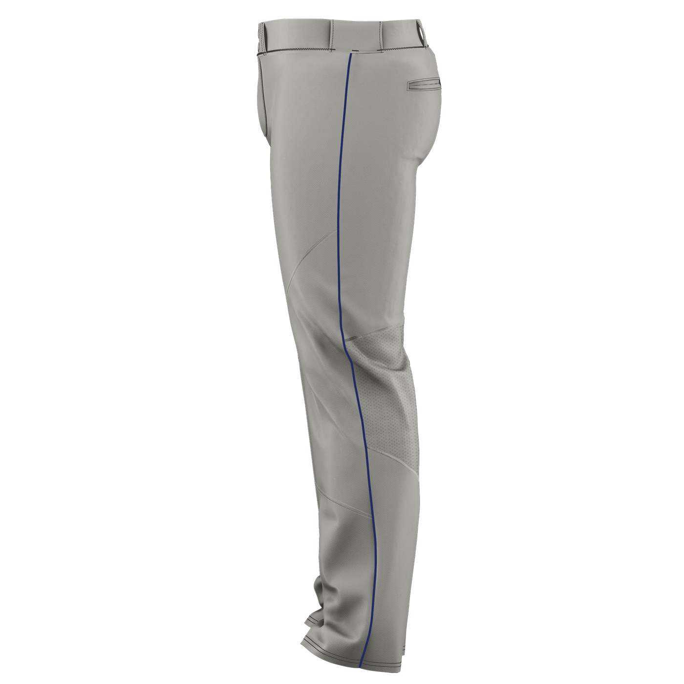 Alleson Athletic 655WLBY Youth Crush Premier Braided Baseball Pant - Grey Royal - HIT a Double - 1