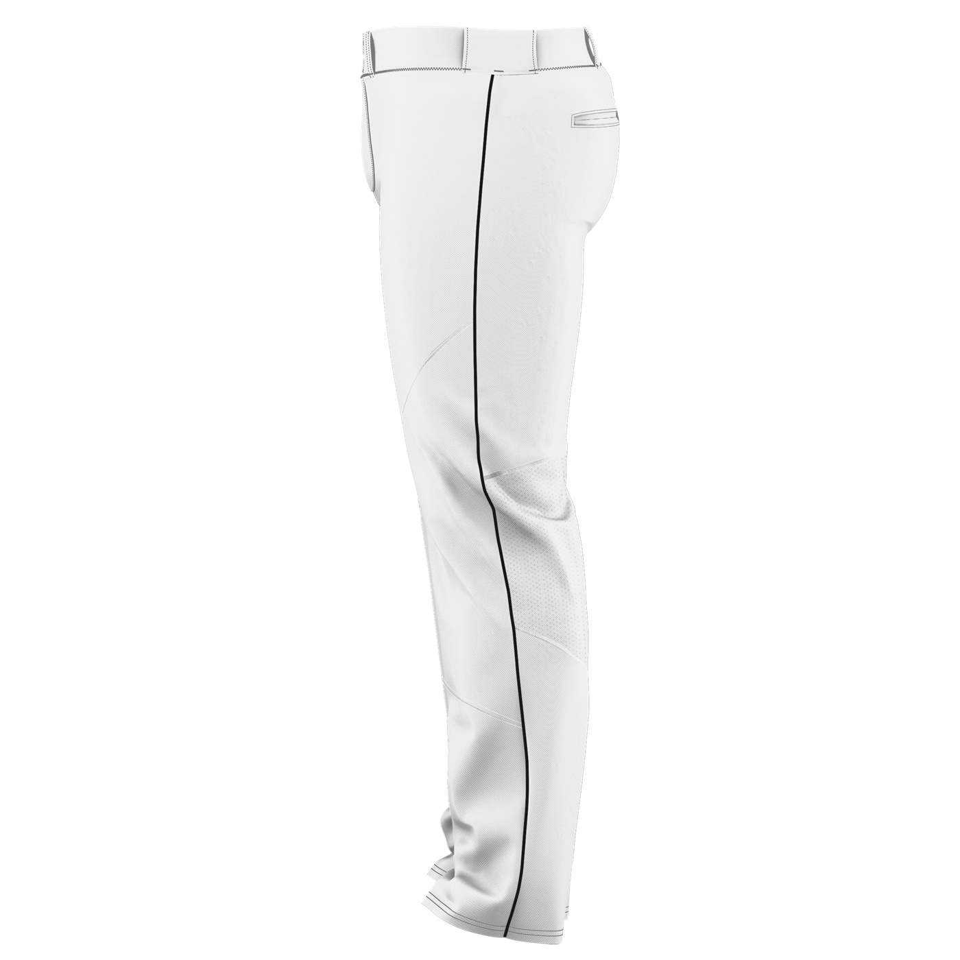Alleson Athletic 655WLBY Youth Crush Premier Braided Baseball Pant - White Black - HIT a Double - 1