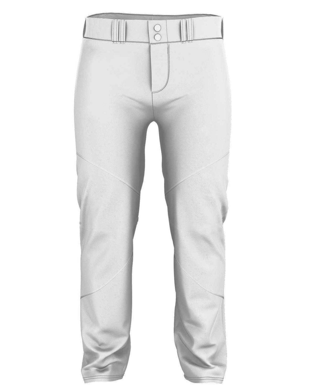 Alleson Athletic 655WLBY Youth Crush Premier Braided Baseball Pant - White Black - HIT a Double - 2