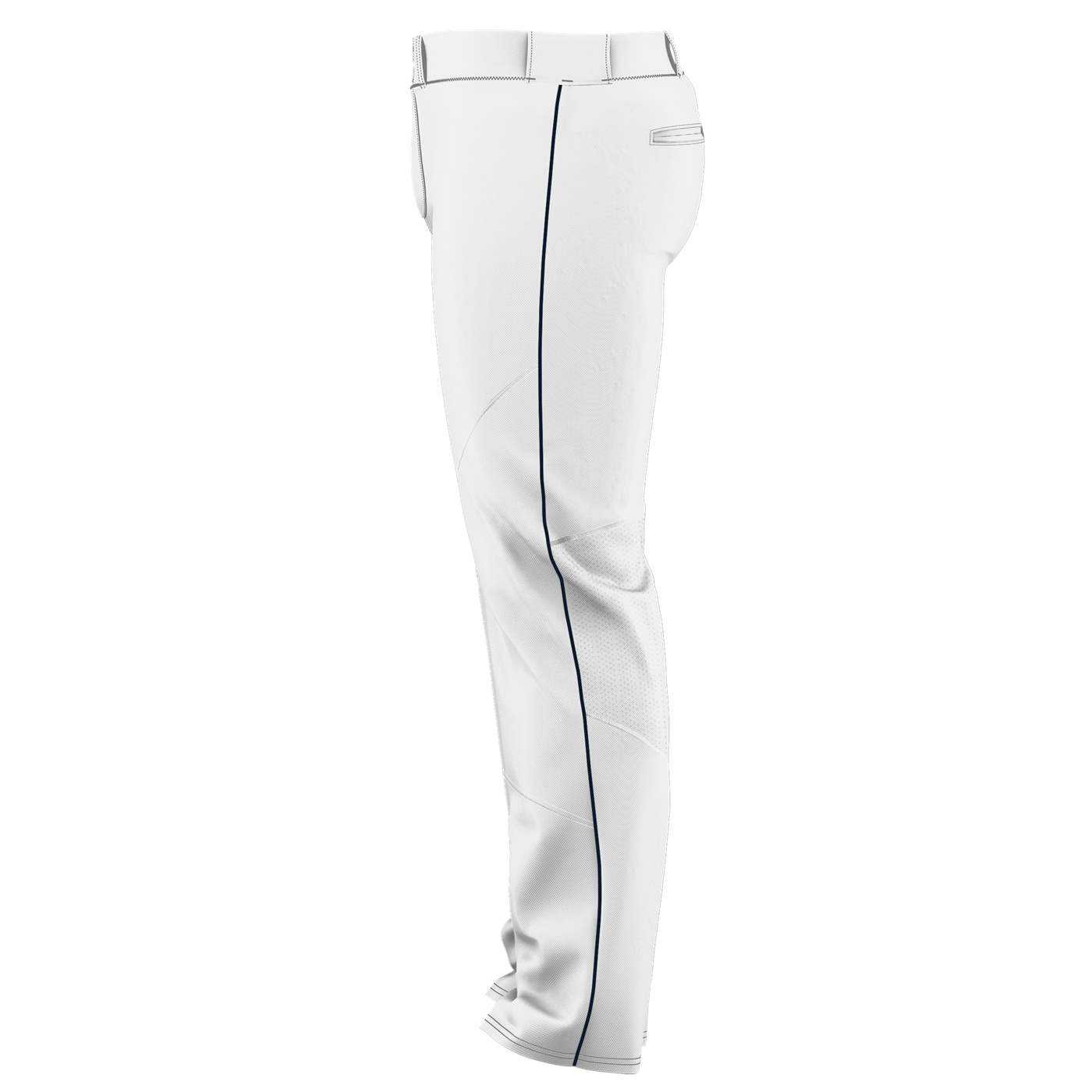 Alleson Athletic 655WLBY Youth Crush Premier Braided Baseball Pant - White Navy - HIT a Double - 1