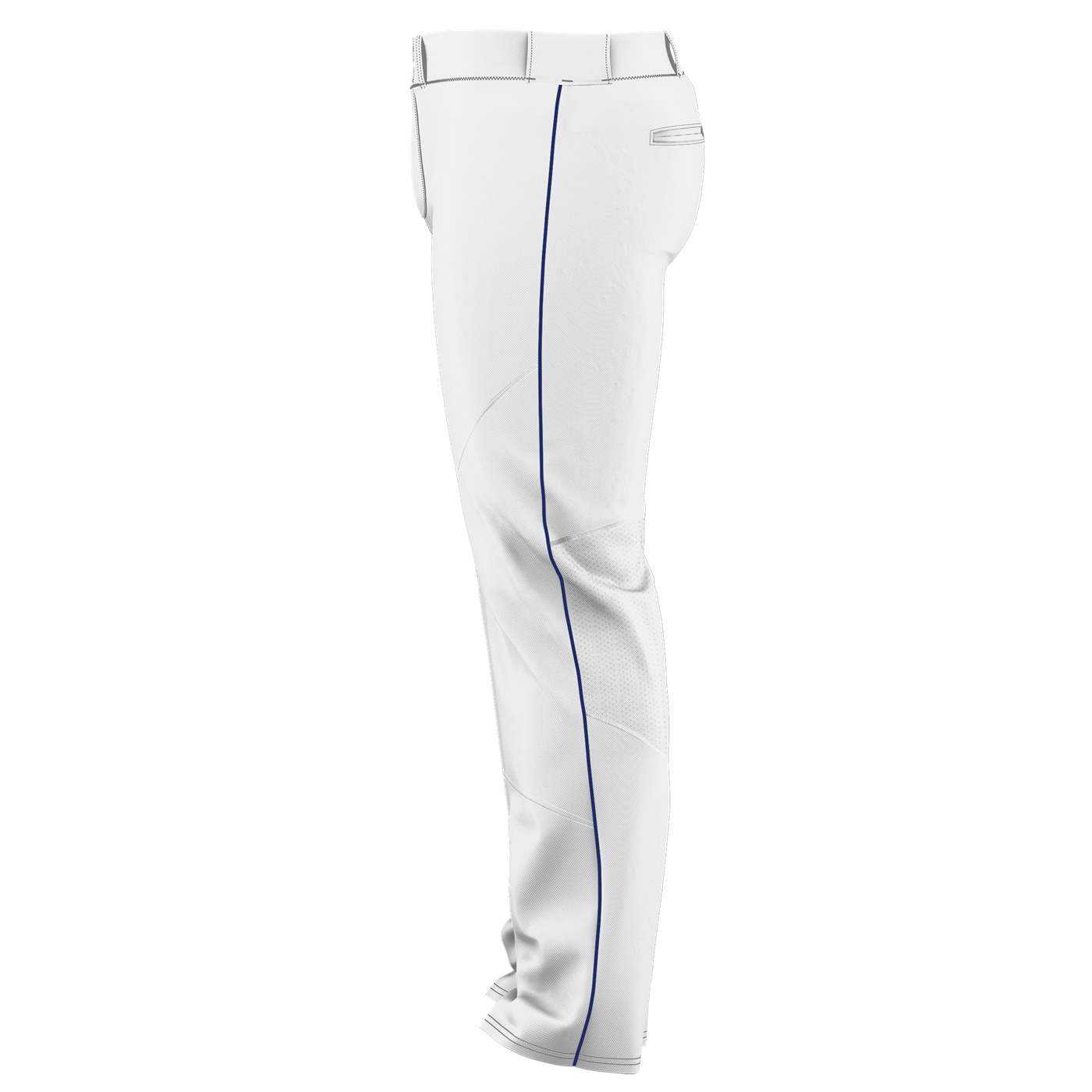 Alleson Athletic 655WLBY Youth Crush Premier Braided Baseball Pant - White Royal - HIT a Double - 1
