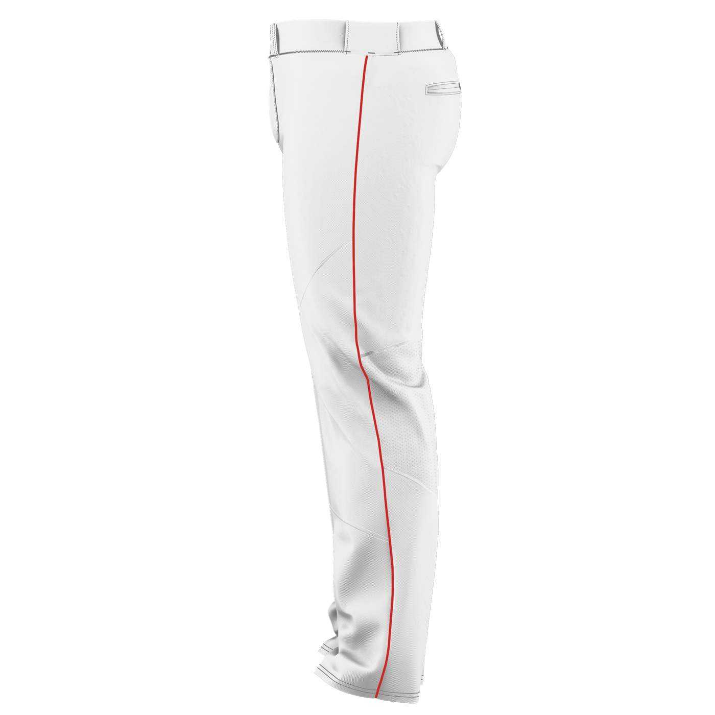 Alleson Athletic 655WLB Adult Crush Premier Braided Baseball Pant - White Red - HIT a Double - 1