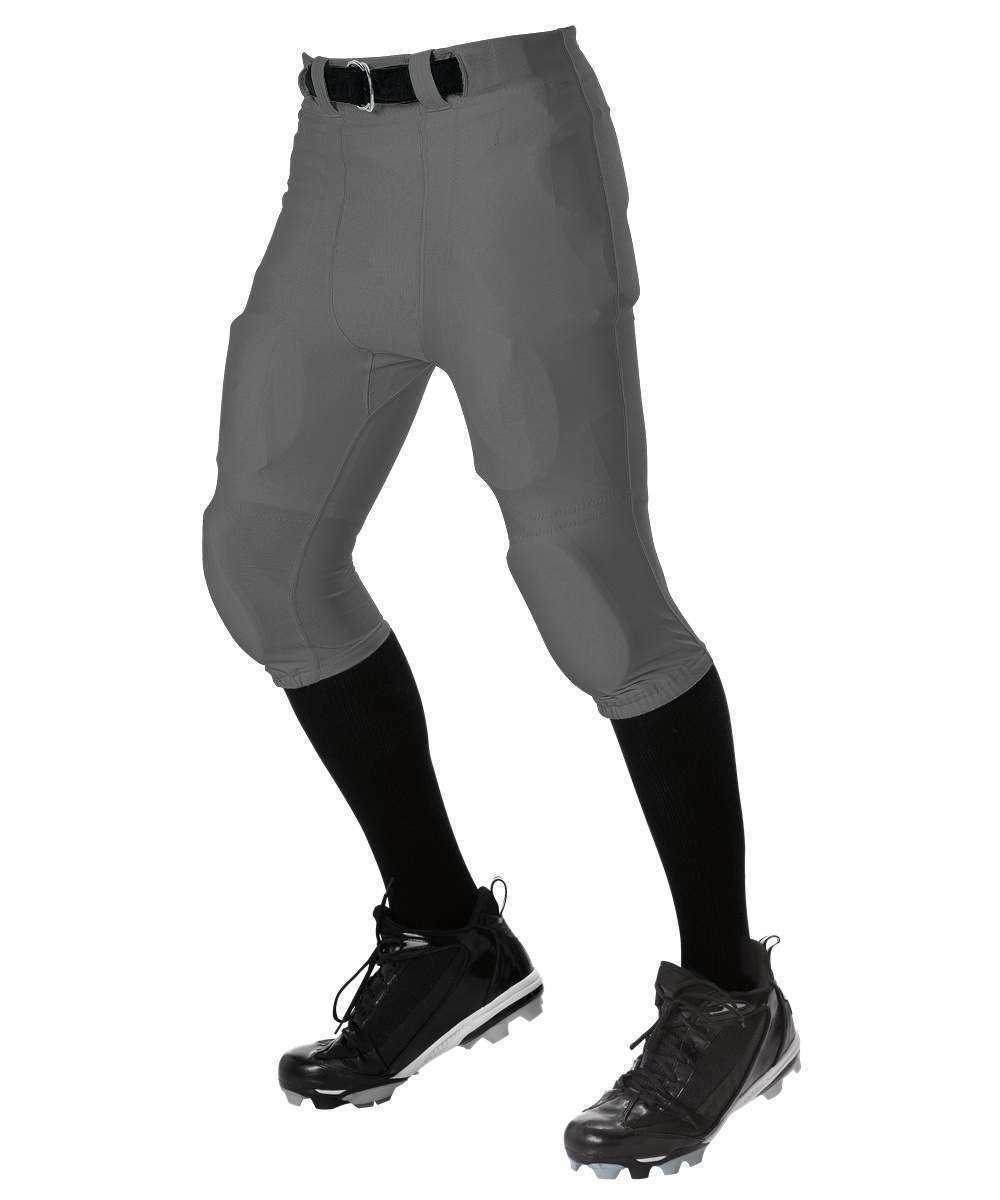 Alleson Athletic 675NFY Youth No Fly Football Pant with Slotted Waist Pads Not Included - Charcoal - HIT a Double - 1