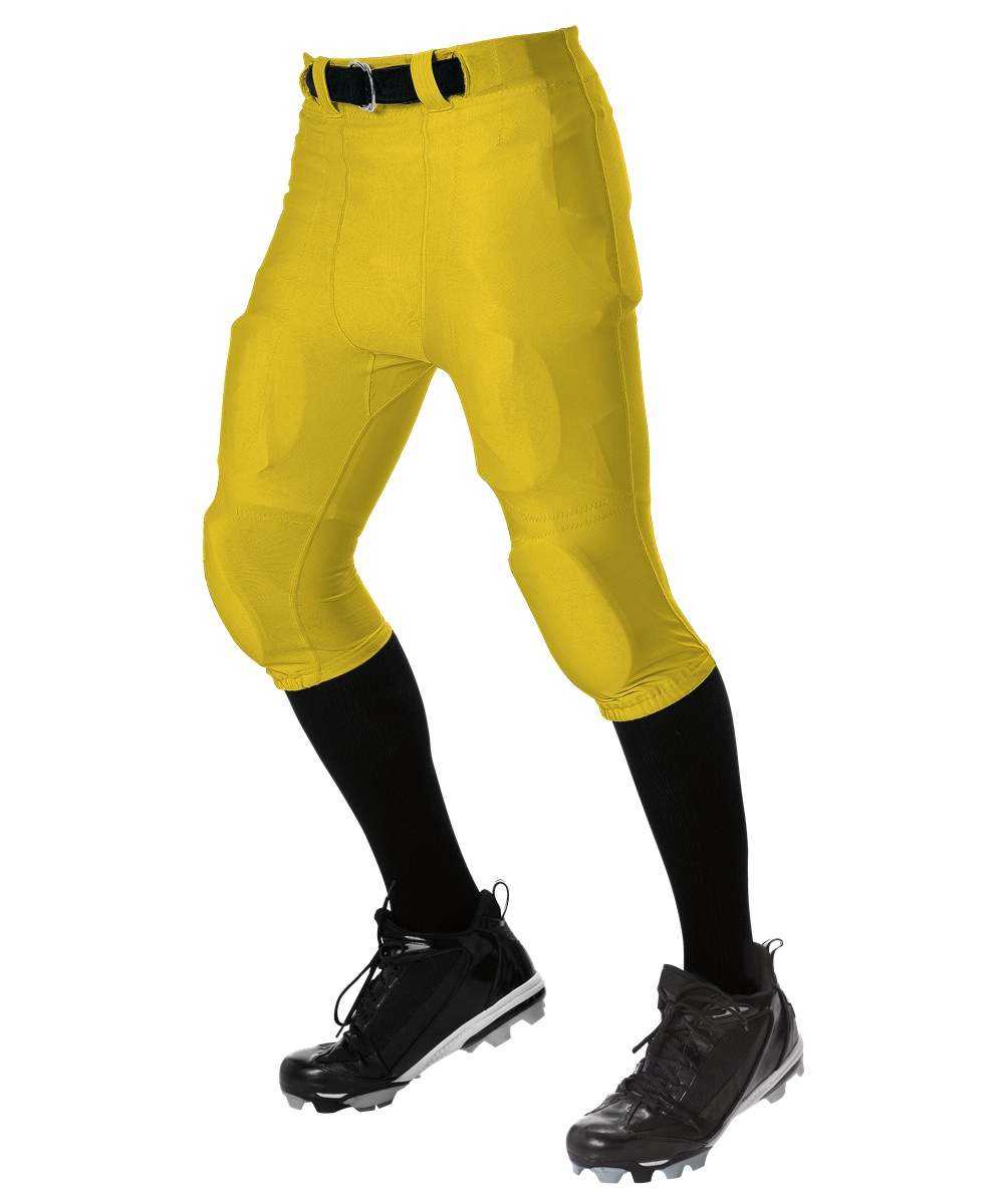 Alleson Athletic 675NFY Youth No Fly Football Pant with Slotted Waist Pads Not Included - Gold - HIT a Double - 1